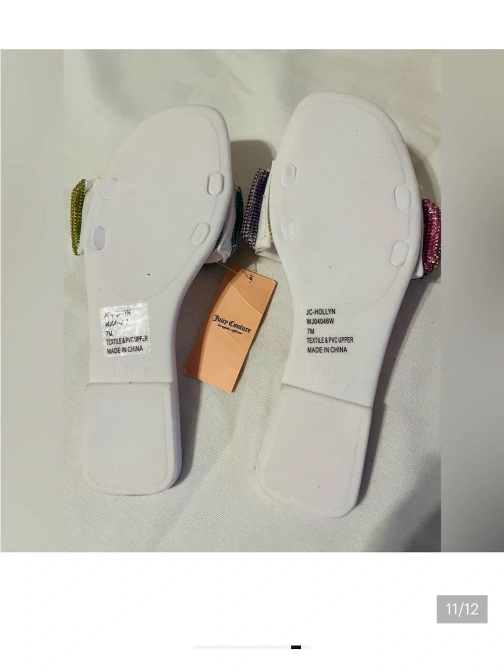 NWT Juicy Couture Rainbow Slides Size 7